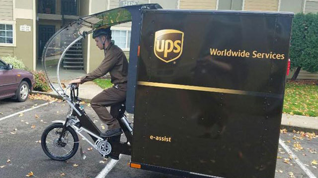 Could UPS deliver packages by bike around Seattle?